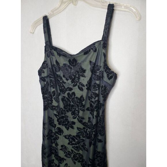 Vintage Y2K Rampage Made in USA Velvet Burnout Floral Whimsygoth Maxi Slip Dress - Picture 5 of 12